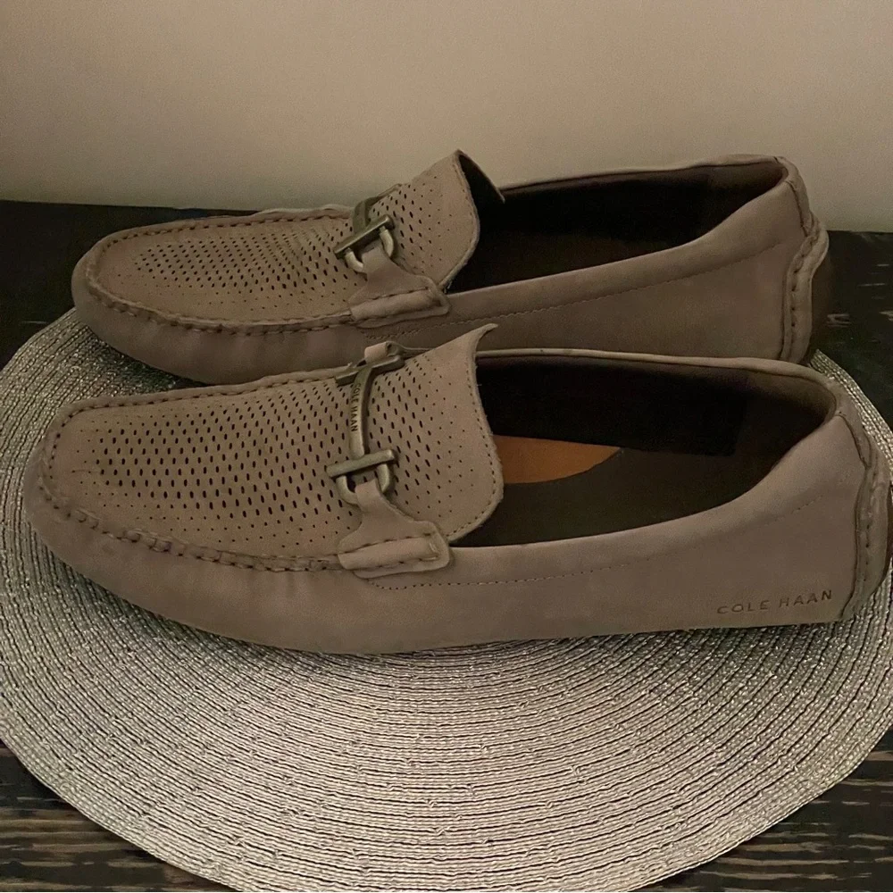 Cole Haan Grand Laser Bit Loafer Leather Driver Slip-On men’s moccasin tan 12